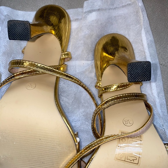 SHEIN Gold Strappy Open Toe Heels Women’s Size US 7 (CN38) - Picture 14 of 16